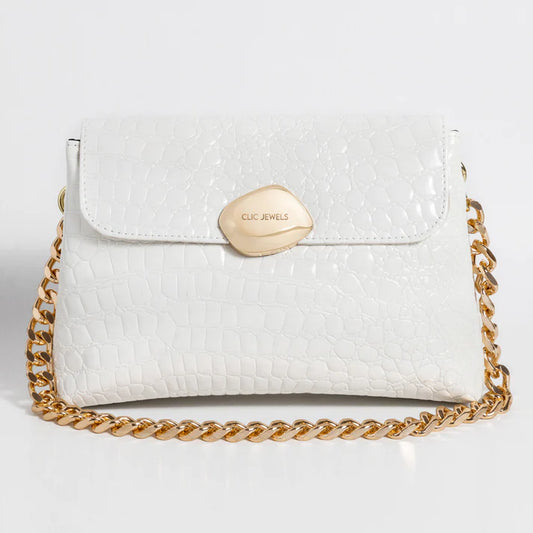 Donna Medium - White Croco Eco Leather by CLIC Jewels