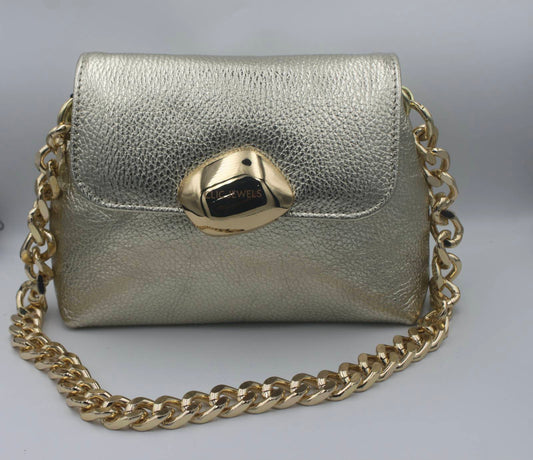 Maya Mini Bag - Gold Genuine Leather by CLIC Jewels
